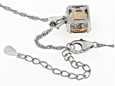 Yellow Citrine Rhodium Over Sterling Silver Pendant With Chain 3.94ctw