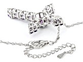 Mystic Fire® Green Topaz Rhodium Over Silver Cross Slide With Chain 5.03ctw