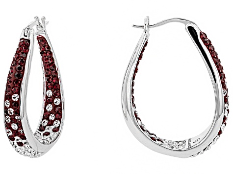 Swarovski Elements Tm Alabama Maroon And White Horseshoe Hoop Earrings Swarovski Elements Tm Alabama Maroon And White Horseshoe Hoop Earrings