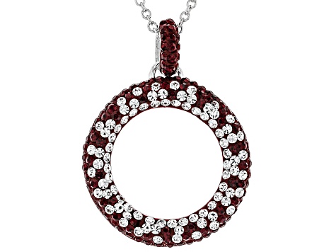 Preciosa Crystal Maroon And White Circle Necklace