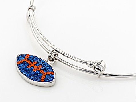 Blue & Orange Football Charm Bracelet 