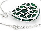 Green onyx silver enhancer with chain