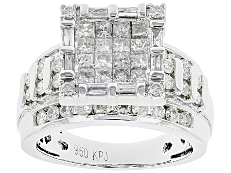 White Diamond Platinum Quad Ring 1.75ctw - GSK285 | JTV.com