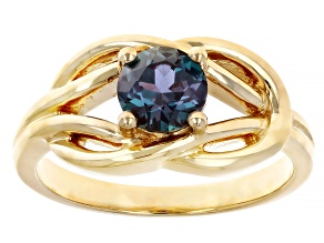 Lab Created Alexandrite 14k Yellow Gold Ring 0.93ct