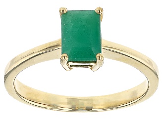 Zambian Emerald 10k Yellow Gold Ring 0.80ct