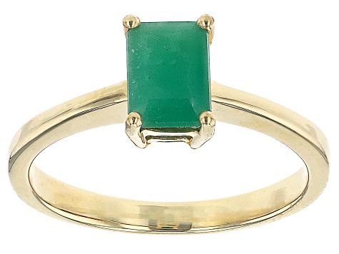 Zambian Emerald 10k Yellow Gold Ring 0.80ct