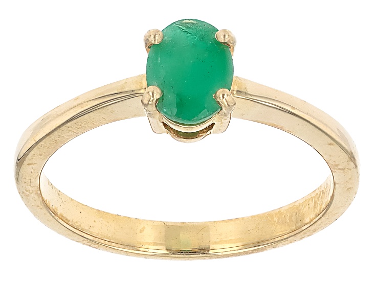 Zambian Emerald 10k Yellow Gold Ring 0.65ct