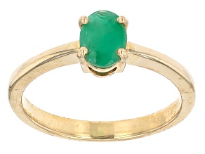 Zambian Emerald 10k Yellow Gold Ring 0.65ct