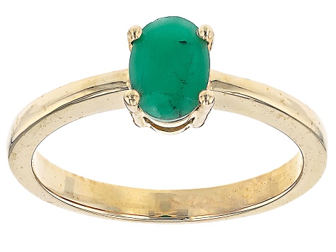 Zambian Emerald 14k Yellow Gold Ring 0.65ct