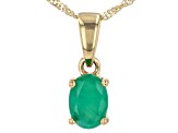 Zambian Emerald 14k Yellow Gold PEndant With Chain 0.67ct