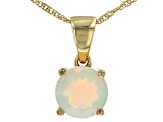 Ethiopian Opal 10k Yellow Gold Pendant With Chain 1.24ct