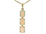 Ethiopian Opal 10k Yellow Gold Pendant With Chain 0.54ctw