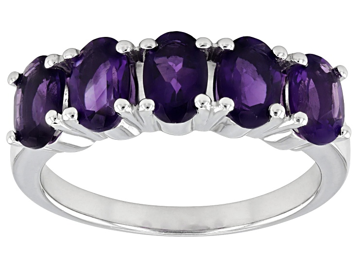 Purple Amethyst Rhodium Over Sterling Silver Ring 1.80ctw