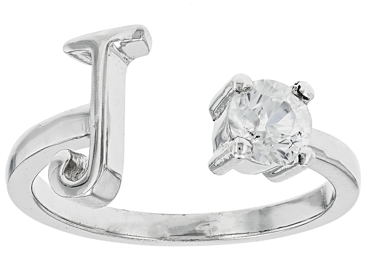 White Zircon Rhodium Over Sterling Silver 