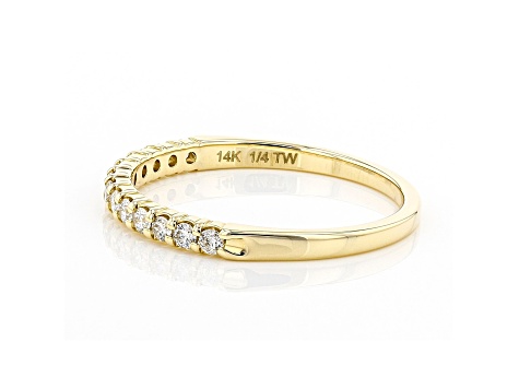 White Diamond 14k Yellow Gold Band Ring 0.25ctw