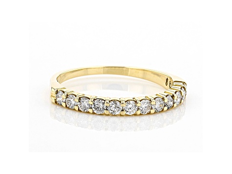 White Diamond 14k Yellow Gold Band Ring 0.50ctw