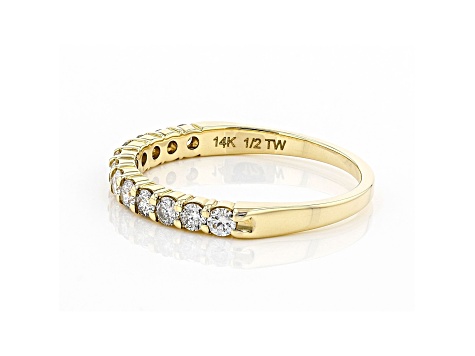 White Diamond 14k Yellow Gold Band Ring 0.50ctw