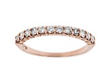 White Diamond 14k Rose Gold Band Ring 0.50ctw