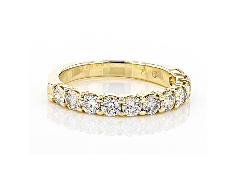 White Diamond 14k Yellow Gold Band Ring 1.00ctw