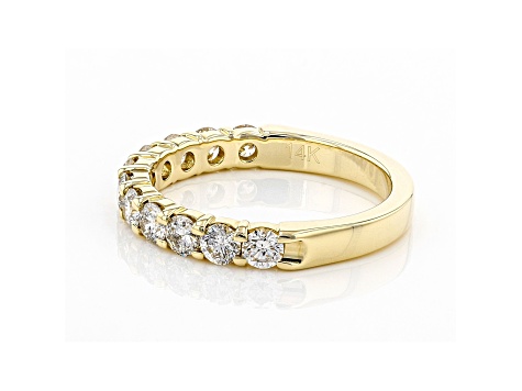 White Diamond 14k Yellow Gold Band Ring 1.00ctw