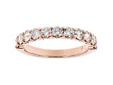 White Diamond 14k Rose Gold Band Ring 1.00ctw