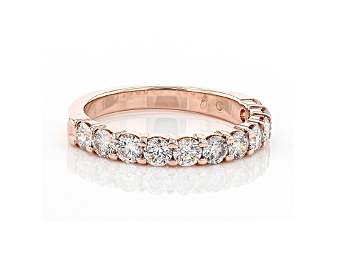 White Diamond 14k Rose Gold Band Ring 1.00ctw