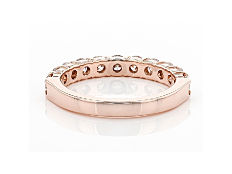 White Diamond 14k Rose Gold Band Ring 1.00ctw