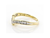 White Diamond 10k Yellow Gold Band Ring 0.20ctw