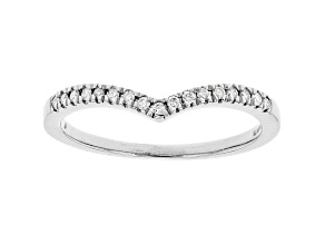 White Diamond 10k White Gold Band Ring 0.10ctw