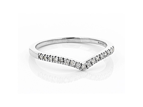 White Diamond 10k White Gold Band Ring 0.10ctw