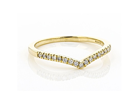 White Diamond 10k Yellow Gold Band Ring 0.10ctw
