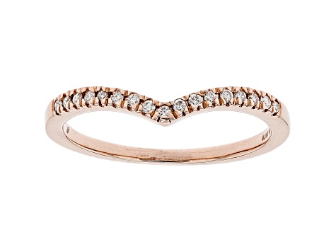 White Diamond 10k Rose Gold Band Ring 0.10ctw