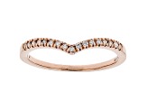 White Diamond 10k Rose Gold Band Ring 0.10ctw