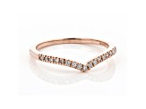 White Diamond 10k Rose Gold Band Ring 0.10ctw