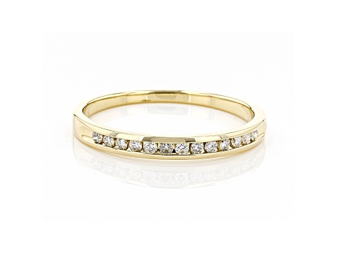 White Diamond 14k Yellow Gold Band Ring 0.15ctw