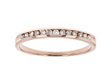 White Diamond 14k Rose Gold Band Ring 0.15ctw