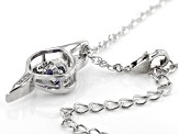 Blue Tanzanite Rhodium Over Silver "Dancing" Slide with Chain  .27ctw