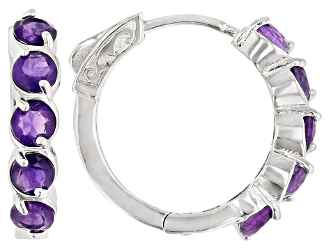Women Silver Plated Amethyst Sapphire Jewelry Droop Stud Hoop Earrings Gift!#