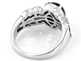 Blue Star Sapphire Rhodium Over Sterling Silver Ring 4.69ctw