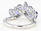 Blue tanzanite rhodium over sterling silver ring 1.70ctw