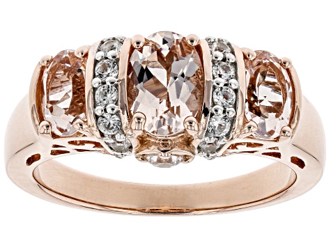 Peach morganite 18k rose gold over silver ring 1.63ctw