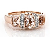 Peach morganite 18k rose gold over silver ring 1.63ctw