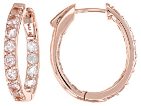 Peach morganite 18k rose gold over silver inside/outside hoop earrings