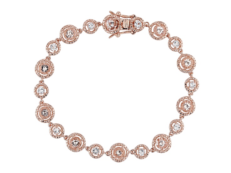 Peach morganite 18k rose gold over silver bracelet 4.67ctw
