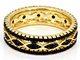 Black spinel 18k yellow gold over sterling silver ring 0.78ctw