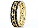 Black spinel 18k yellow gold over sterling silver ring 0.78ctw
