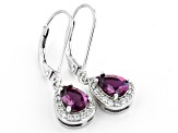 Blue lab created alexandrite rhodium over silver earrings 1.63ctw