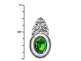 Black Ethiopian Opal Sterling Silver Slide With Chain .60ct