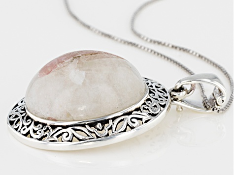 Various Brazilian Tourmaline in Quartz Matrix Silver Enhancer With Chain