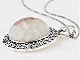 Various Brazilian Tourmaline in Quartz Matrix Silver Enhancer With Chain